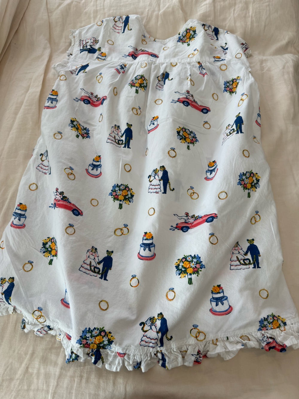 Print Fresh Printed Org Cotton Bridal Print Sleep Dress EUC 1414